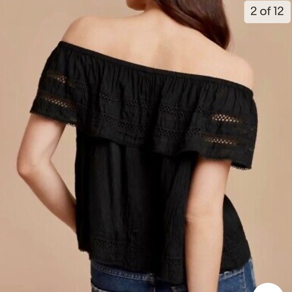 Wilfred off the shoulder crochet top in blush - Picture 6 of 9